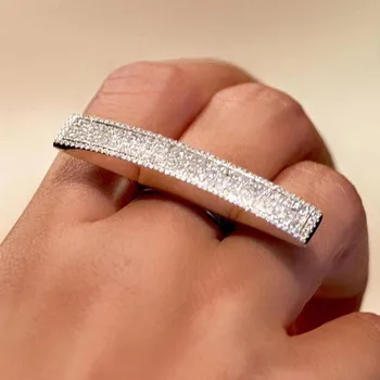 LETAPI Női Új Márka Divat Ezüst Színű Gyűrű a Nő Fehér Cirkónia Esküvői Ékszerek Luxus Design