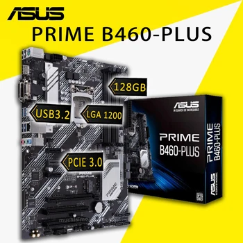 LGA 1200 Asus PRIME B460-PLUS Alaplap PCI-E 3.0 VGA Display Port Intel 10-Gen CPU PCI-E 3.0 M. 2 SSD, Intel B460 Placa-mama
