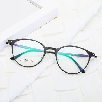 Logorela X6305 Optikai Szemüveg Keret, a Férfiak vagy a Nők Szemüveg Szemüveget alumínium Keret, Szemüveg Kerek Teljes felni
