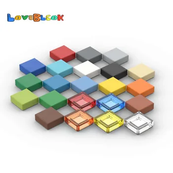 LoveBlock Csempe 1x1 Groove Lapos építőkövei Összegyűjti MOC Műszaki Alkatrészek DIY Játékok Ajándék, Kreatív 3070 A Gyerek 10db/Sok