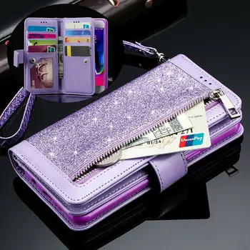 Luxus Flip Tárca Esetében iPhone12 11 Pro Max X Xr Xs, Aranyos, Bling Csillogó Telefon, Táska, Bőr borítású iPhone 13 8Plus 7 6S