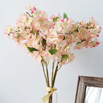 Magas minőségű, 20 hüvelykes mesterséges növények műanyag hamis virágok selyem cseresznyevirág ágak selyem virágokat, otthoni dekoráció