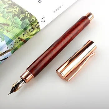 magas minőségű Fa töltőtoll Vintage Tinta Pen 0,5 mm Heggyel Átalakító Töltelék Stationery Office tanszerek írás ajándék