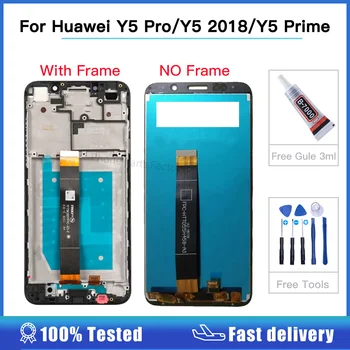 Magas Minőségű Huawei Y5 Miniszterelnök 2018 DRA-LX2 LCD Kijelző érintőképernyő Közgyűlés a Keret Y5 2018 DRA-L21 DRA-L01 Képernyők,