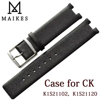 MAIKES Jó Minőségű Fekete Valódi Bőr Watchbands Pin Csat óraszíj Zenekar CK Calvin Klein K1S21102 K1S21120