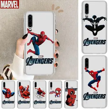 Marvel Avengers Spider-Man-Anime Átlátszó Telefon Esetében A Huawei P40 P30 P10 P20 P8 P9 Lite E Pro Plus Etui Coque Közelében Festmény Ho