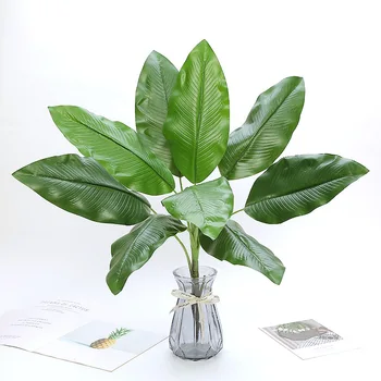 Mesterséges Banán Levelek Zöld Műanyag Növények lakberendezés Kis Mesterséges Fa Hamis Növény Asztal Kerti Dekoráció