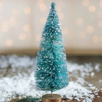 Mesterséges Mini Szizál Karácsonyfa Hó, Fagy Karácsonyfa Craft Mini Fenyőfa Asztali Dekoráció Karácsonyi Dekoráció