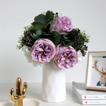 Mesterséges Virágokat Rose Haza Őszi Dekoráció Menyasszonyi Kis Csokrok Selyem Hamis Virágok Rózsaszín Esküvői Asztali Dekoráció Dekoráció