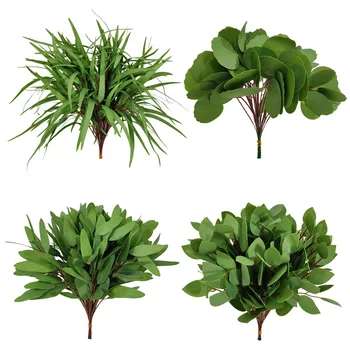 Mesterséges Zöld Növény 3D Érzem, Kerek Levél Eukaliptusz Home Hotel Étterem Irodai Asztal virágkötészeti Dekoratív Hamis Növény