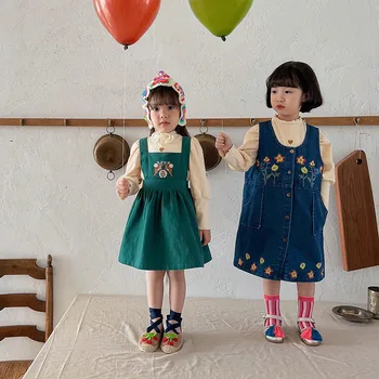 MILANCEL 2022 Tavaszi Új Gyerek Ruhákat Hímzés Lányok Dress koreai Lányok Alkalmi Overál Divat Gyermek Ruhák