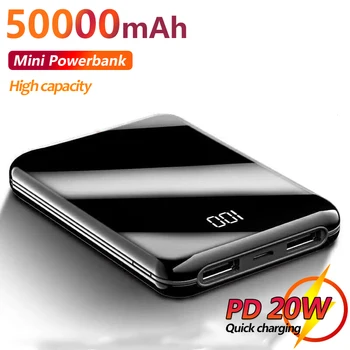 Mini Hordozható 50000mAh Digitális Kijelző Teljesítmény Bank Gyors Töltés Külső Tápegység, 2 USB a Xiaomi IPhone Samsung