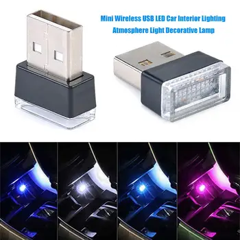 Mini LED Autó Lámpa Automatikus Belső USB Tmosphere Fény Plug And Play Dekor Lámpa, vészvilágítás PC Auto Termék Autó Tartozék