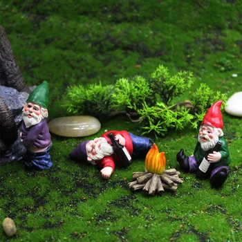 Mini Reális Törpe Gyakorlati Gyanta Kézműves Kijelző Penész Szimuláció Vicces Gnome Miniatűr Törpe Figura, Szobor, Kerti Dekoráció
