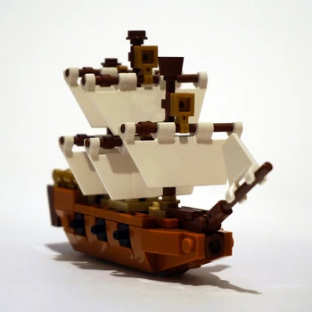 MOC Mini Halászhajó építőkövei Kit Kis Hajó, Vitorlás Modell Tégla Óceán Hajók 21313 Játékok Gyerekeknek, Születésnapi Ajándékok