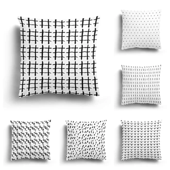 Modern otthon nappali dekoráció párnahuzat kanapé fedél 45*45cm párnahuzat 40*40cm Északi 60*60 őszi fekete-fehér egyszerű