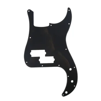 Musiclily 13 Lyuk P Bass Pickguard a Fender Amerikai/ Mexikói Standard Precision Bass, 1Ply Fekete