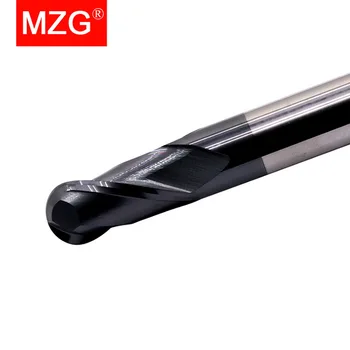 MZG 2 Fuvola Vágás HRC50 1mm 2mm 3mm 4mm 5mm Marás Megmunkálás Wolfram Steel Sprial Kicsit Marószerszám Labdát Orra Végén, Malom