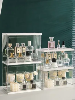 Nagy kapacitású parfüm tároló állvány, porálló akril aromaterápiás kozmetikumok kijelző doboz