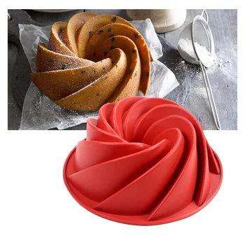 Nagy Spirál alakú szilikon kuglóf Pan 10 - es, Kenyér Bakeware Penész sütés Eszközök Ciklon Alakú Torta Penész DIY Sütés Eszköz