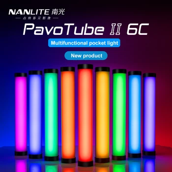 Nanlite PavoTube II. 6C LED RGB lágy fény Cső Hordozható Kézi Fotózás Világítás Stick CCT Mód Fotók Videó Nanguang