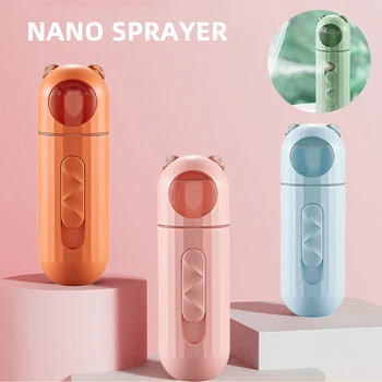 Nano Arcát Köd Permetező USB Párásító Diffúzor Bőr Hidratáló Arc Gőzölő Köd Permetező Arc-Test Inhalátor Macarons