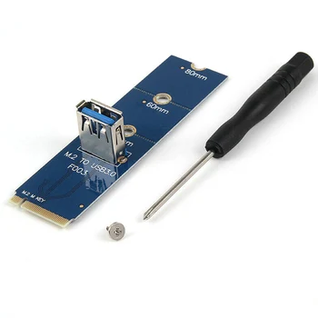 NGFF M. 2 USB 3.0 Port PCI-E Adapter Terjeszkedés Átalakító 5Gbps adatátviteli Sebesség GPU Kelő Adapter Kártya BTC Bányászati