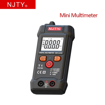 NJTY Mini Digitális Multiméter 600V Voltmérő az AC / DC True RMS NCV Hordozható Multi-funkcionális Multiméter 4000Counts Feszültség Teszter