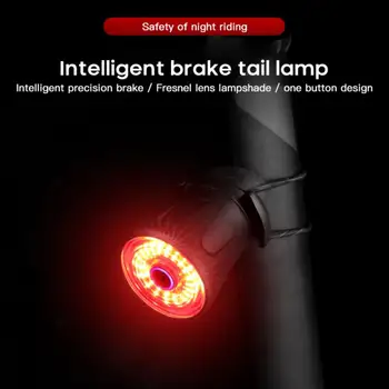 Okos Kerékpár Fény Intelligens Indukciós Fék Kerékpár Lámpa Vízálló Hátsó Lámpa USB Töltés Kerékpár Kiegészítők