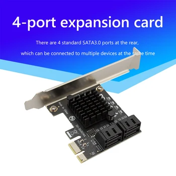 PCIe 4 Port SATA 3 III 3.0 6 gb / s SATA Csatoló PCI-e PCI Express x1 Vezérlő Tábla Bővítő Kártya Támogatás x6 x4 x8, x16