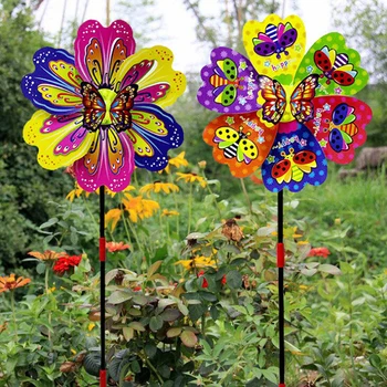 Pillangó Virág Szélmalom Színes Szél Spinner Kert, Udvar, Dekoráció Gyerekek Játék