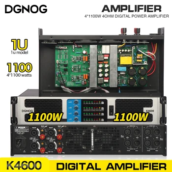 Professzionális 4 Ohm 1100W*4 Digitális Teljesítmény Erősítő 2U DJ Audio K4600 Digitális Erősítő Színpadi Előadások Power Amp DGNOG