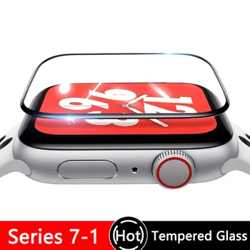 Puha glas film apple nézni sorozat 7 6 5 4 3 45mm 44MM 42MM Edzett vízálló képernyő védő Iwatch esetben, 38, 41 mm-es 40MM