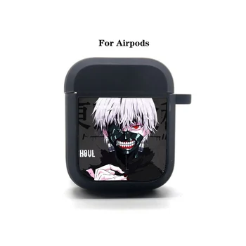 Puha Szilikon Bluetooth-Védő Fülhallgató Esetben Anime Tokió Ghoul AirPods esetben Fedezi az Apple AirPods Fülhallgató táska