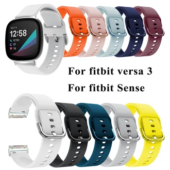 Pure Color Sport Szilikon Watchband a Fitbit értelemben Band Karkötő Karkötő Correa a Fitbit Versa 3 Versa3 Zenekarok Tartozékok