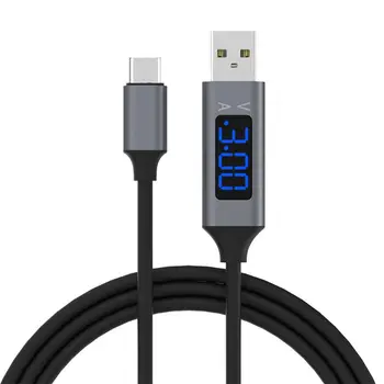 QC USB 3.0 C Típusú Gyors Töltés Adatok szinkronizációs Kábel Feszültség Aktuális LED Kijelző