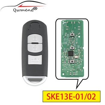 QWMEND 433Mhz ID49 Chip Autó Távirányító Gombot a Mazda 3 2013 + Mazda 6 2012 + Smart Gomb 3 Gomb SKE13E-01 SKE13E-02