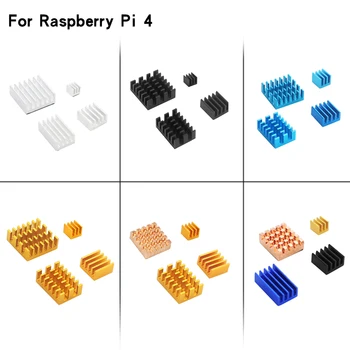 Raspberry Pi 4 Modell B 4db Alumínium hűtőborda Ezüst, Fekete-Arany, Kék Többszínű Hűtés Hűtő Hűtési készlet RPi 4B.