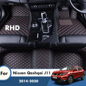 RHD Szőnyegek Nissan Qashqai J11 2020 2019 2018 2017 2016 2015 2014 Bőr Autó Szőnyeg Auto Stílus Tartozékok Belső