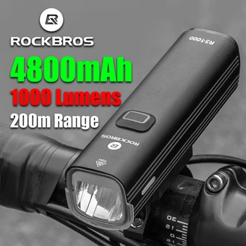 ROCKBROS USB Újratölthető Kerékpár Fény MTB Kerékpár Első Lámpa Kerékpározás Vízálló 4800mAh 1000 Lumen Közúti Kerékpáros Magas fény Lámpa