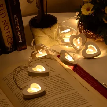 Romantikus Fa Szív 1M 10 LED String Fény Valentin Napi Lámpa elemes Party Esküvői Dekoráció tündérfény