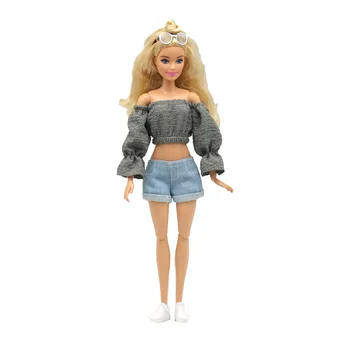 ruhák, Ruhák felső nadrág szoknya Barbie Hercegnő Baba Ruházat 1/6 BJD Babák Ház Lány Ajándék, baba kiegészítők, piros, fekete