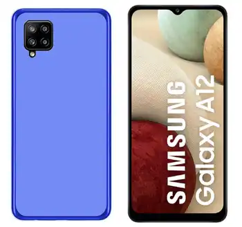Samsung Galaxy A12 (6.5) kék Tpu sima szilikon gél esetében