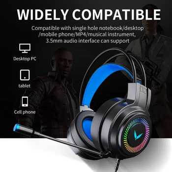 SELFLY G60 Gaming Headset Gamer Fejhallgató Térhatású Sztereó Vezetékes Fülhallgató USB Mikrofon Színes Fény PCLaptop