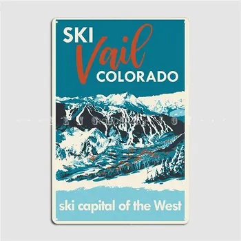 Ski Vail Colorado Vintage Fém Tábla Fal Pub Freskó Vintage Plakkok Adóazonosító Jel Poszter