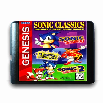 Sonic Klasszikusok a 16 bites Sega MD Játék Kártya Mega Drive Genesis videojáték-Konzol PAL USA JAPÁN