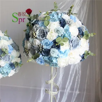 SPR 3/4 labdát mix-fehér-kék virág labda esküvői asztaldíszek esküvői virág labda asztali dísz dekoráció
