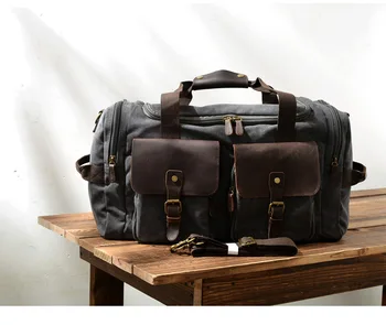 SS-vászon, valamint tehén bőr Vízálló poggyász szabadtéri táska váll táska üzlet, táskák, táskákat, 53*23*30（cm）
