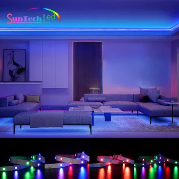 Suntech LED Szalag Lámpa,SMD 2835 RGB Világítás Rugalmas Szalag Lámpa Dióda TV Hálószoba Ünnepi Dekoráció App Ellenőrzés