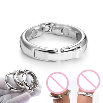 Szex Shop Fém Farok Gyűrű Mágnes Acél Állítható Pénisz Gyűrű Késleltetett magömlés Fém Gyűrűt Dick Férfi Fityma Korrekció 18